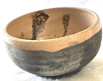Vintage Raku Pottery Tea Bowl, Japanese Studio Art