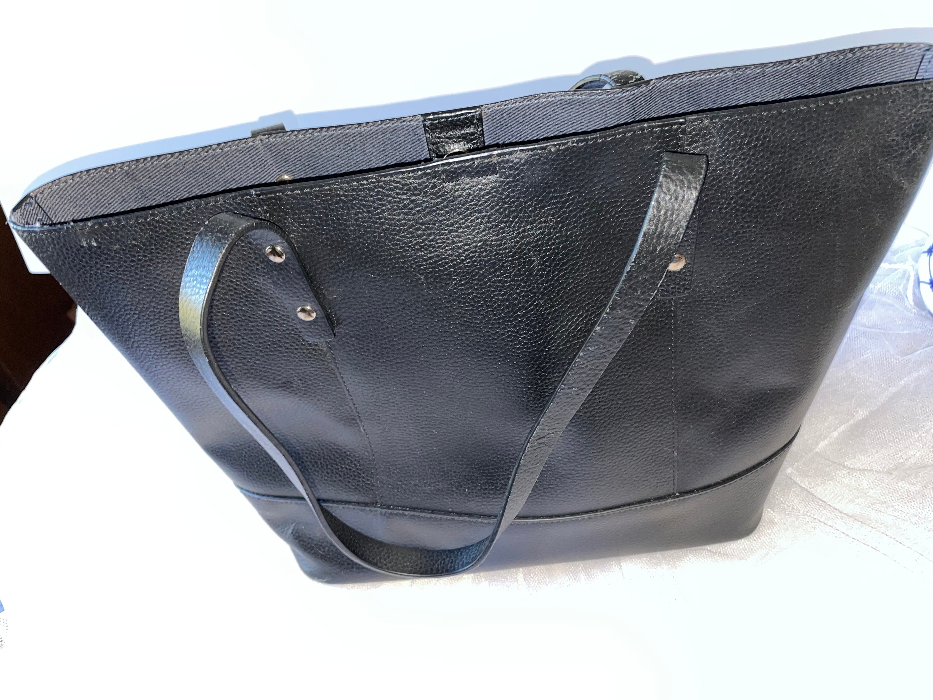 Vintage Cole Haan Black Tassle Tote, Small Shopper Bag 