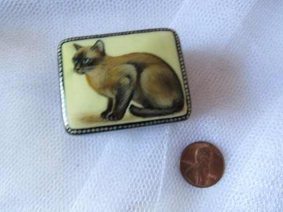 Vintage Russian, Tonkinese Cat, Russian Lacquer A… - image 5