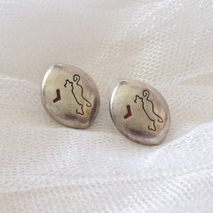 Vintage Earrings, Pierced Earrings, Vintage Chico&#39;s, Abstract Design, Modernist Style, Silvertone, Contemporary, Neutral, Avant Garde, Boho