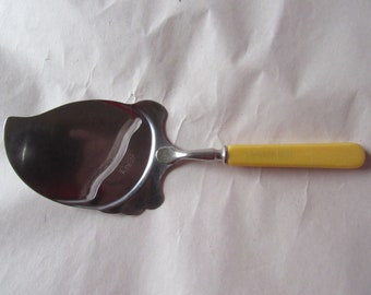 Vintage Cheese Slicer, IDEAL RUSTFRI, Patent 46466, Stainless Steel Brade, Celluloid Handle, Denmark, 8" Long, Kitchen Utensil, Gadget