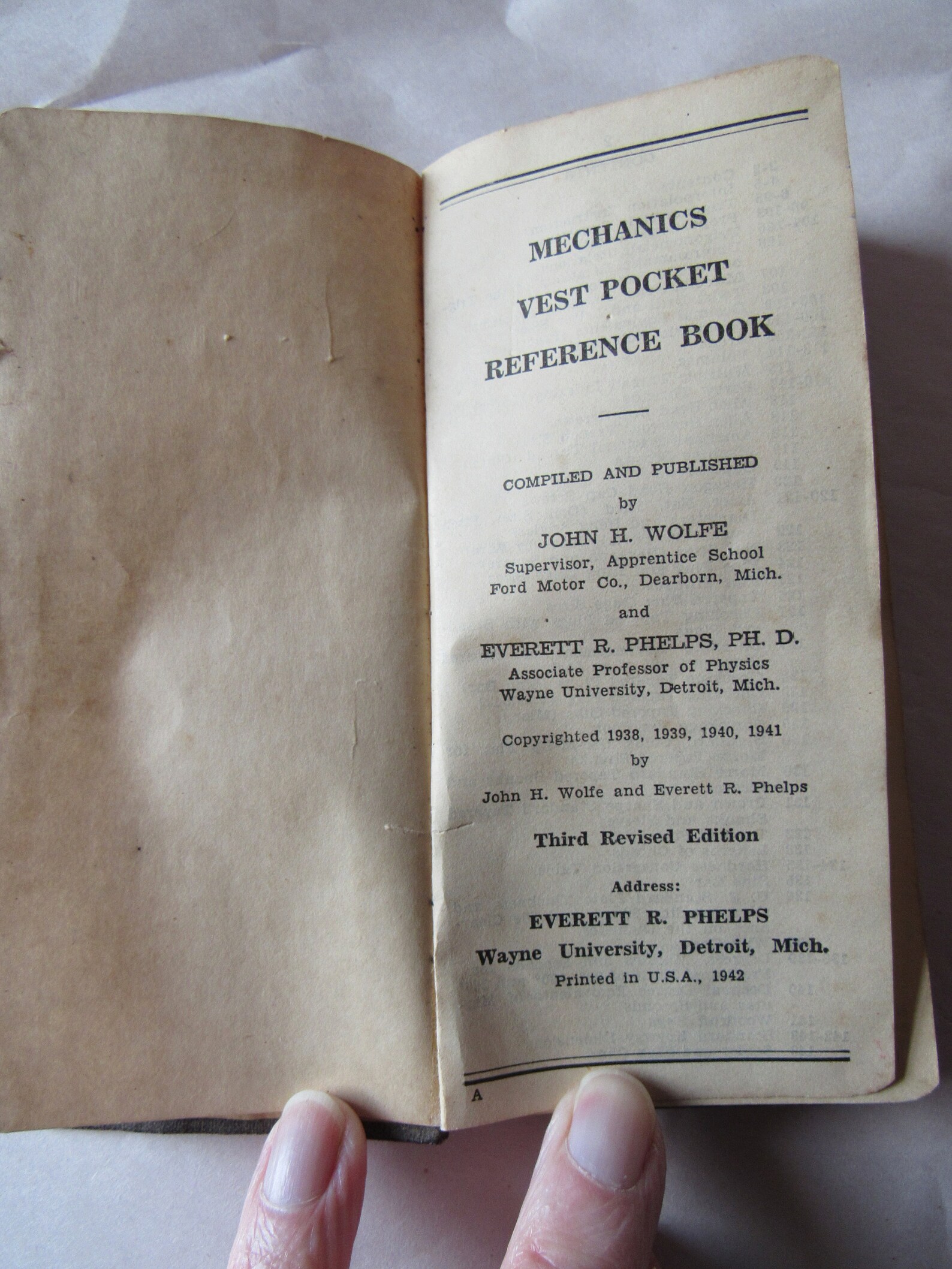 Vintage Mechanics Vest Pocket Reference Book by John H. Etsy
