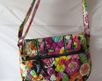 Vintage Vera Bradley, Retired Va Va Boom, Floral Pattern, Crossbody Style, Zippered Pockets, Adjustable Strap, Magnetic Snap, Grannycore