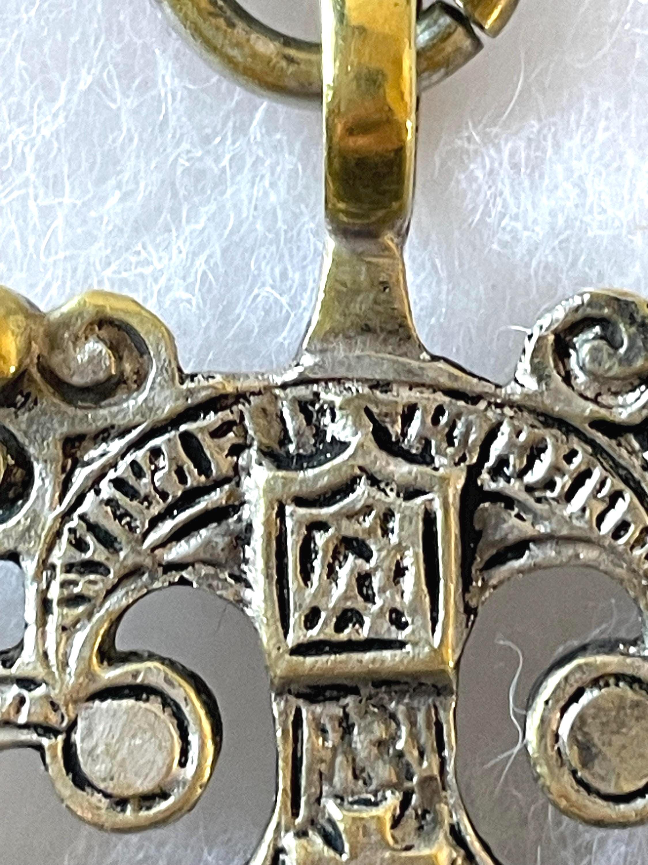 Vintage Italian Renaissance Revival Pendant: Silver & Gold Gothic Style ...