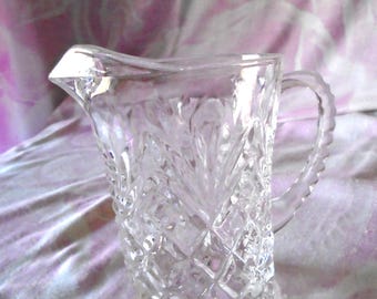 Vintage Ananas Muster Glas Milchkännchen - Mid Century Elegantes Geschirr