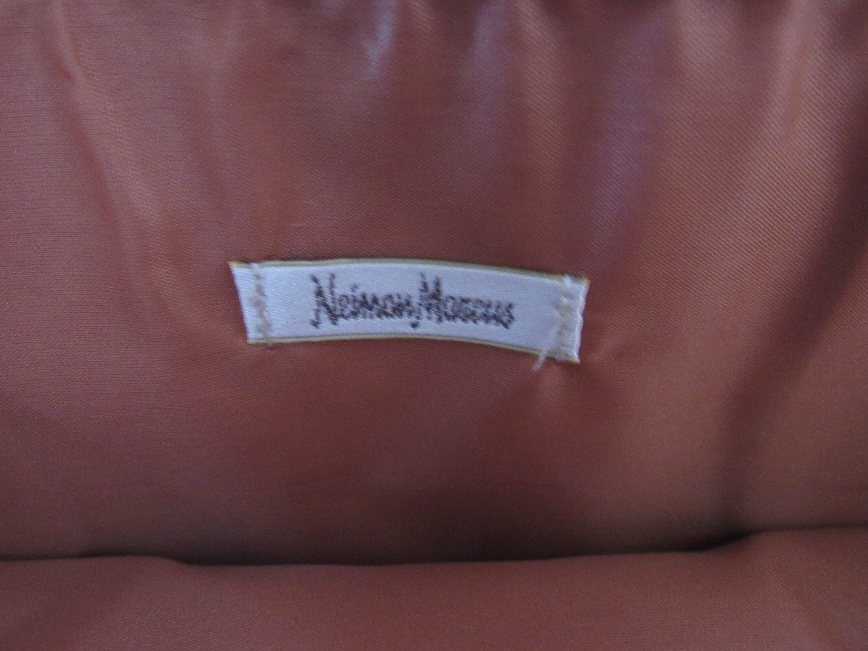 Neiman Marcus vintage logo promo tote bag frosted polyurethane w/ fabric  ruffle