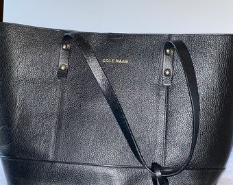 Vintage Cole Haan Black Tassle Tote, Small Shopper Bag  display picture 3