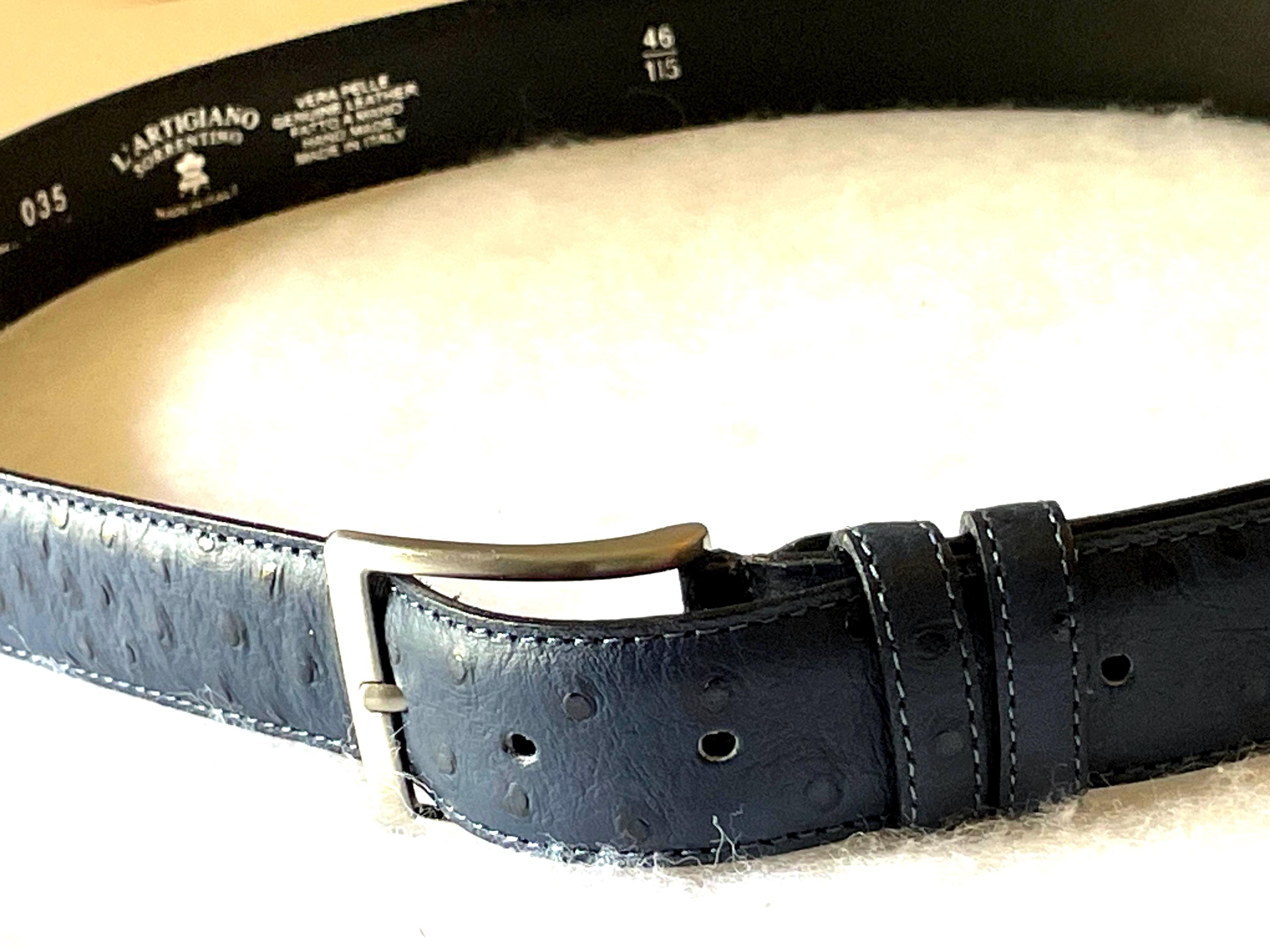 Lartigiano Sorentino Ostrich Leather Belt Women 38 Orange Made In Italy Designer Vintage Ostrich Belt - Etsy main image 2
