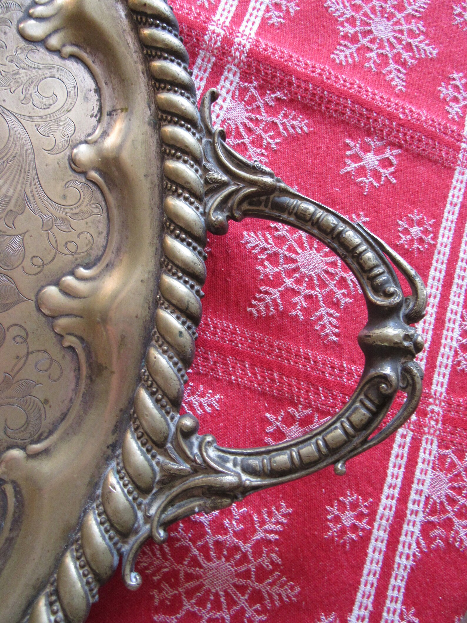 Vintage Very Large Brass Tray 35 Long 23 & Etsy