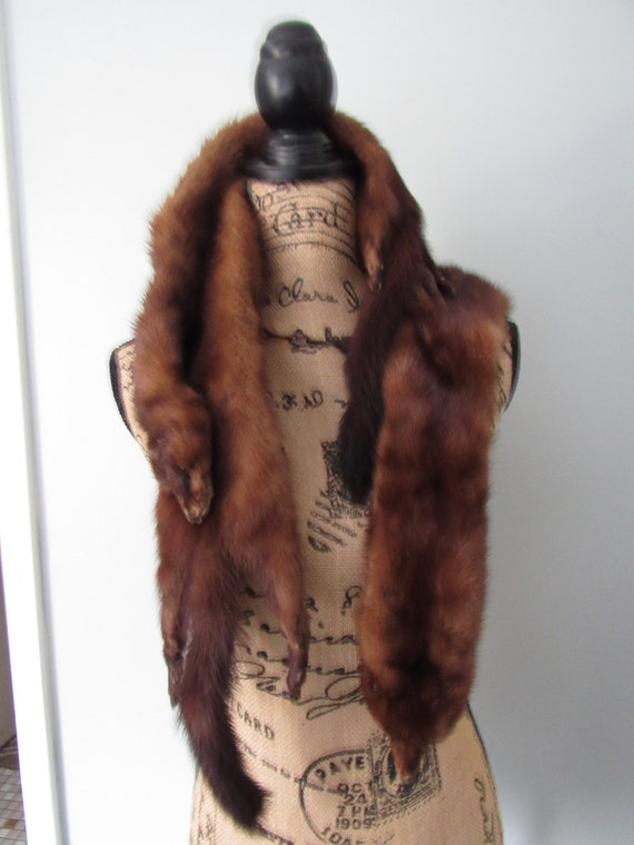 Vintage Mink Stole, Neck Drape, Fur Wrap, Shawl, … - image 10