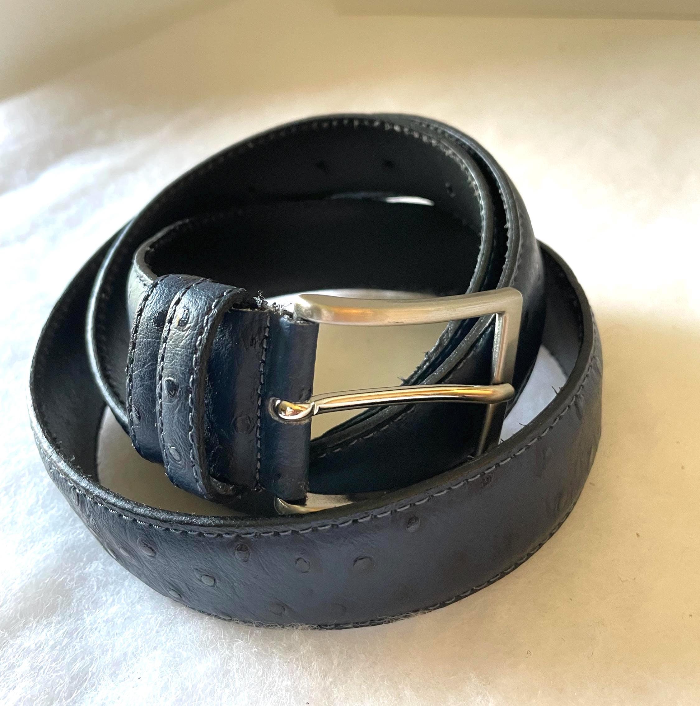 Lartigiano Sorentino Ostrich Leather Belt Women 38 Orange Made In Italy Designer Vintage Ostrich Belt - Etsy main image 4