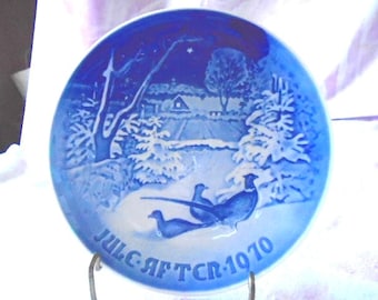 Plato navideño de Bing y Grondahl, 1970, porcelana de Copenhague, fabricado en Dinamarca, 1970, n.º 8000/9070