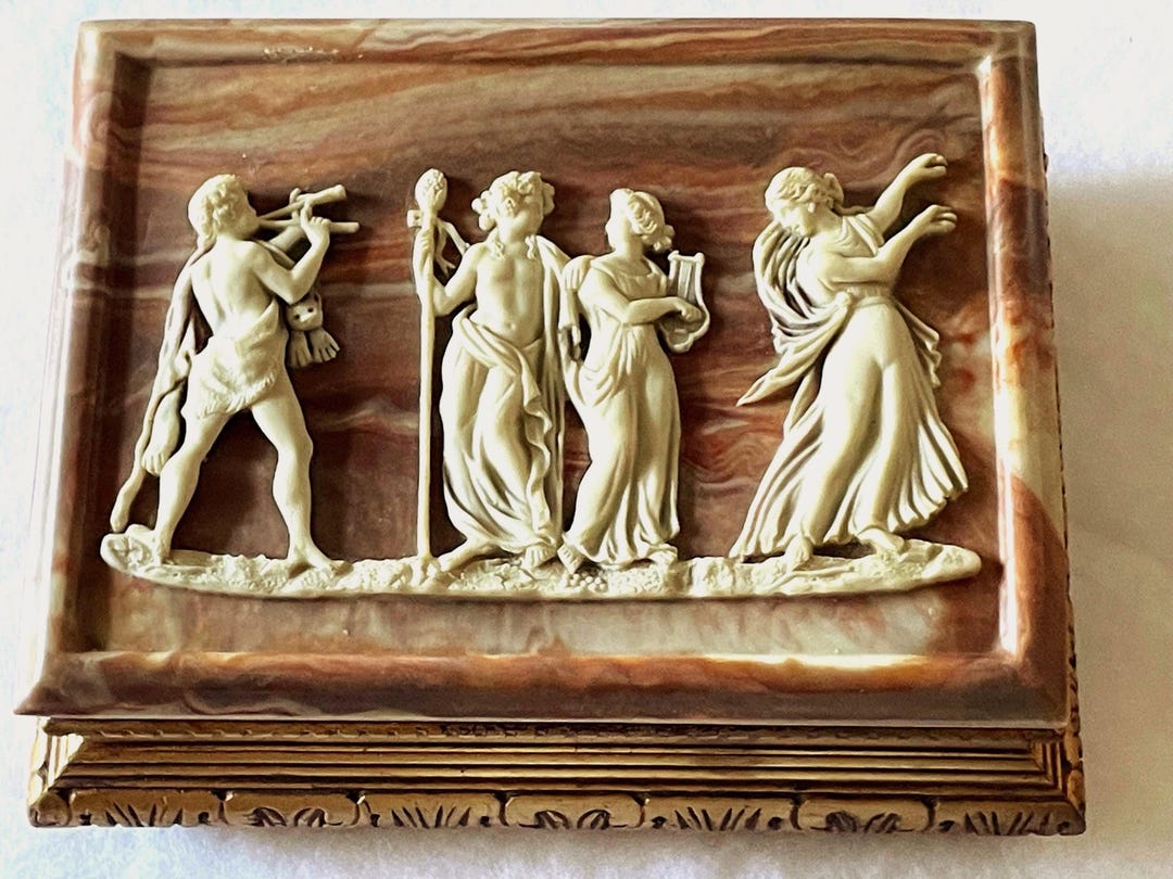 Vintage Large Incolay Stone Jewelry Box, 1980-90s,” Dance of the ...