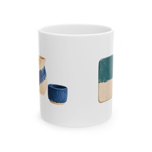 Pottery Mug, Glaze Test Tiles and Ceramic Vessels Coffee Mug