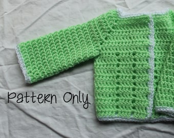 Summer Sweater Crochet Pattern - Newborn to Three Months - Boy or Girl Sweater Pattern