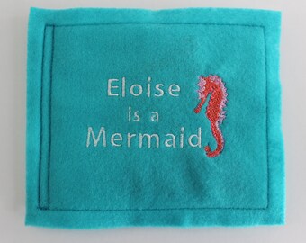 Personalized Book for Child or Baby - Felt Book - Mermaid - Personalized Story Book - Baby Gift - Child Gift - Mermaid Story