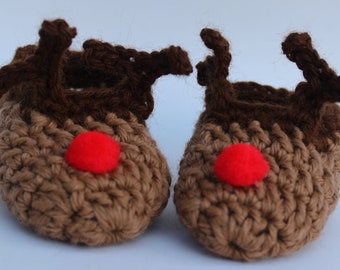 Pieds de renne - Chaussettes de Noël pour bébé - Chaussettes de Noël pour tout-petits - Chaussettes de renne - chaussons de renne pour Noël