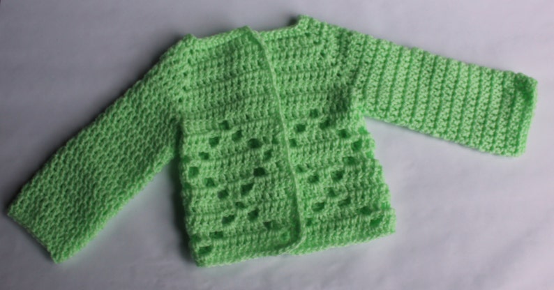 Modèle de crochet de pull en diamant Nouveau-né à trois mois Modèle garçon ou fille image 5