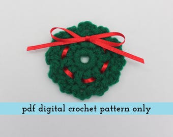 Weihnachtskranz Ansteckmuster häkeln - Easy Craft Fair Project (PDF-Muster)