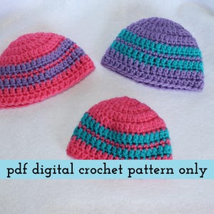 18 Inch Doll Hat Crochet Pattern – Striped Design (PDF Pattern) image 3