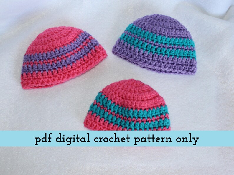18 Inch Doll Hat Crochet Pattern – Striped Design (PDF Pattern) image 3