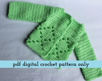 PDF Häkelanleitung, Baby Pullover Häkelanleitung, Unisex Babypartygeschenk, Rautenmuster 0-3 Monate, PDF
