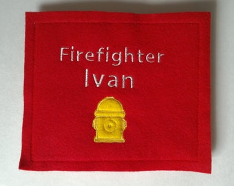 Personalized Book for Child or Baby - Felt Book - Firefighter - Personalized Story Book - Baby Gift - Child Gift - Firefighter Story