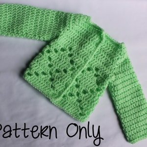 Diamond Sweater Crochet Pattern - Newborn to Three Months - Boy or Girl Pattern