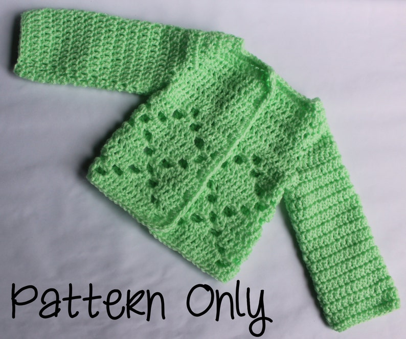Diamond Sweater Crochet Pattern Newborn to Three Months Boy or Girl Pattern image 1