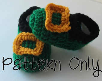 Patron de chaussettes pantoufles Leprechaun Feet - Patron de chaussettes pantoufles Santa Feet - Modèle de boucle au crochet - Modèle au crochet pour bébé