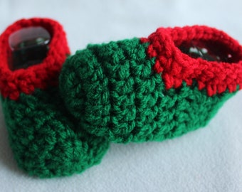 Infant and Toddler Christmas Slipper Socks - Red, Green Slippers - Holiday Slippers - Stocking Stuffer - Christmas Family Photos