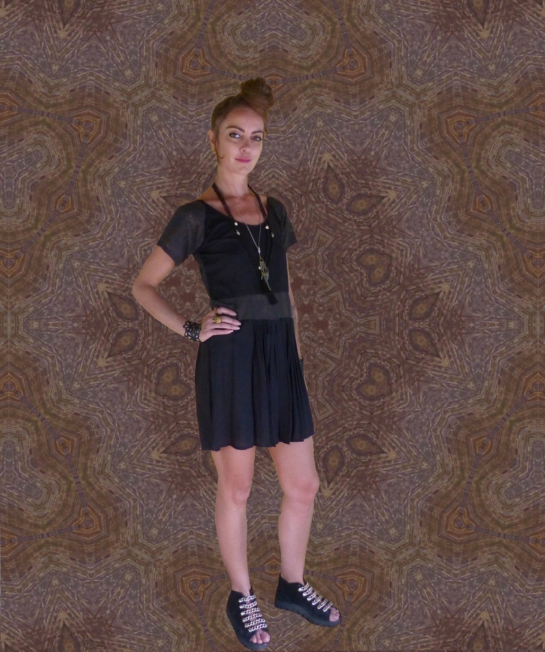 black boho mini dress