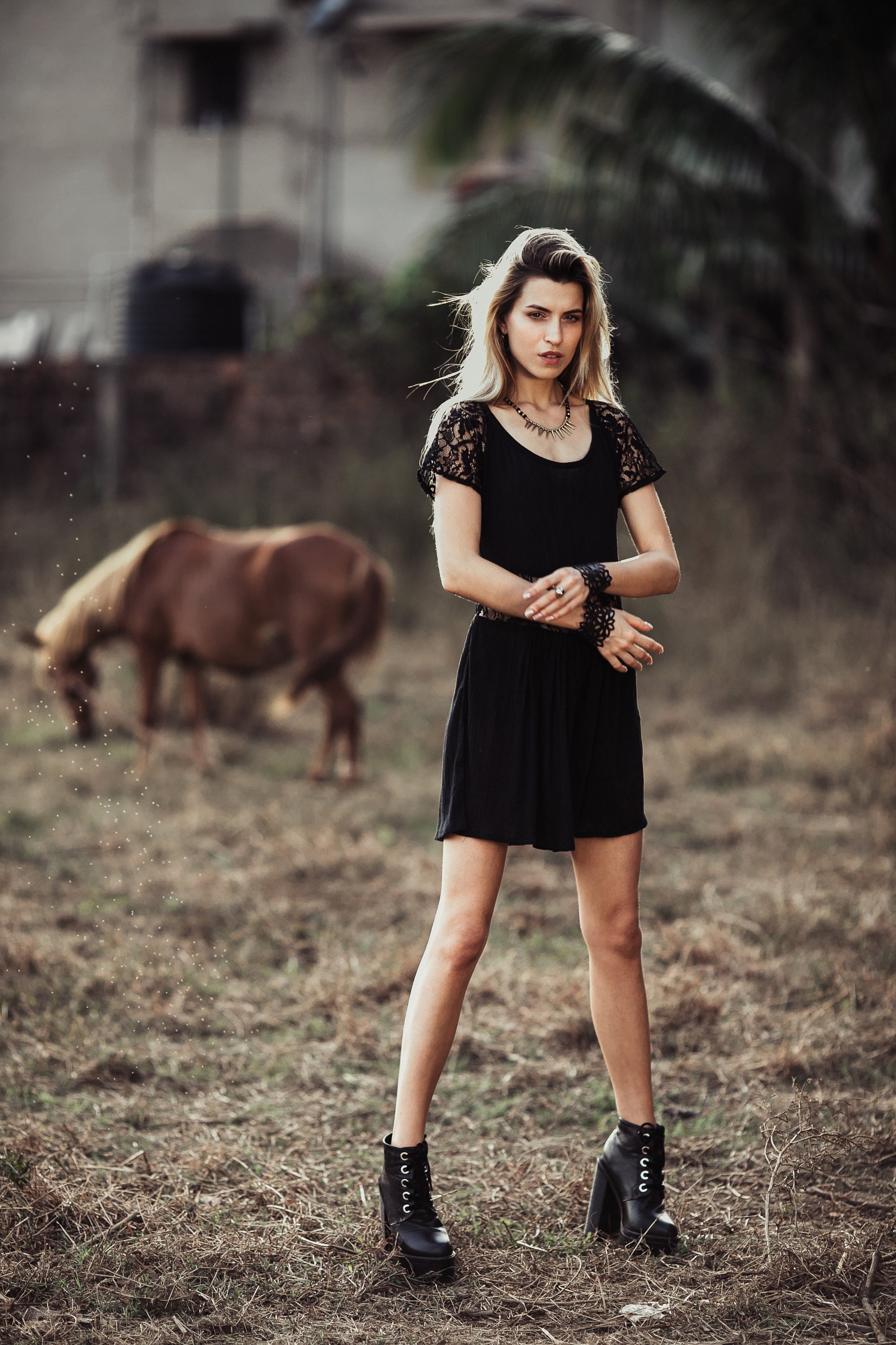 Short Black Dress Black Boho Dress Lace 