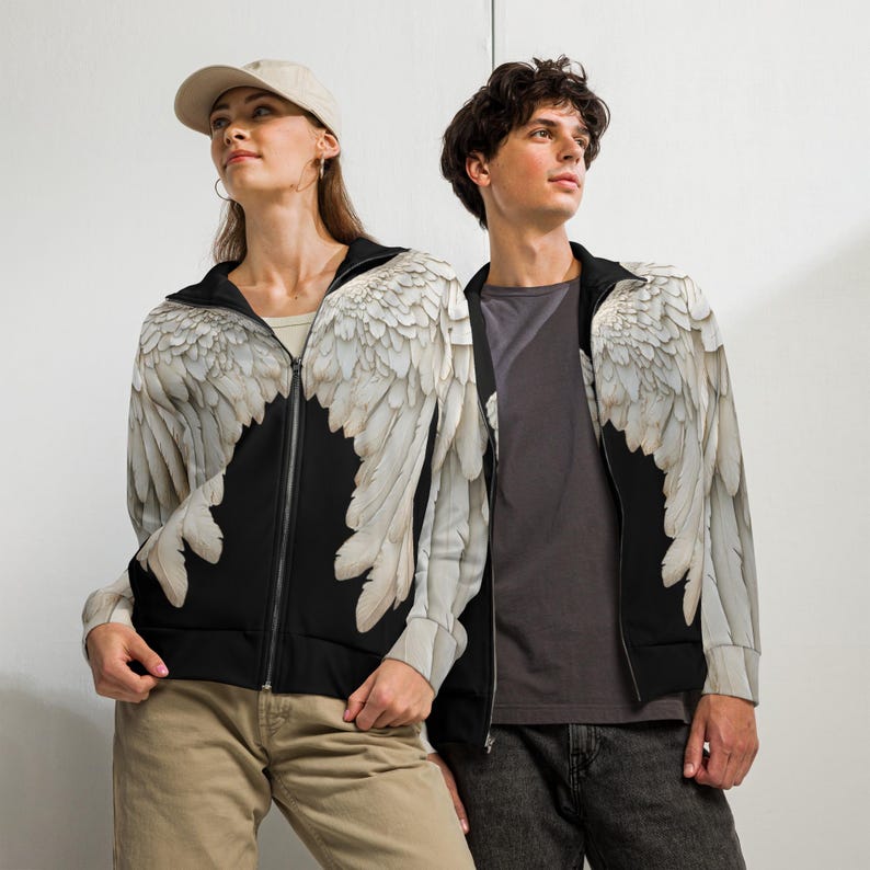 Angel Wings-jas van gerecyclede stof, unisex 3D-trui afbeelding 9
