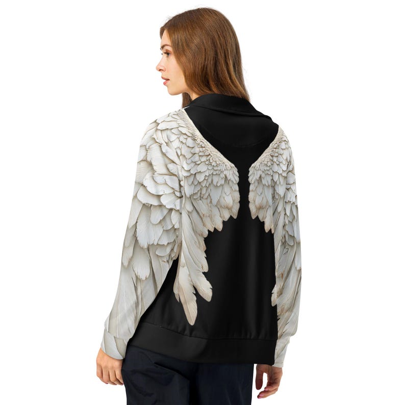 Angel Wings-jas van gerecyclede stof, unisex 3D-trui afbeelding 7