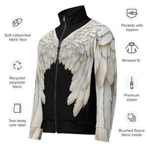 Angel Wings-jas van gerecyclede stof, unisex 3D-trui afbeelding 8
