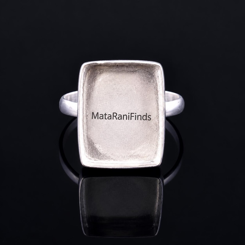Sterling Silver Rectangle Bezel Ring: DIY Cabochon Setting - Etsy