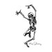 Dancing Skeleton Halloween Digital Clip Art, Instant Download, Tags, Treat Bags, Holiday Decor, 300 DPI, PNG, JPG