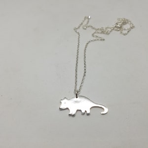 Opossum necklace in sterling silver, Animal jewellery