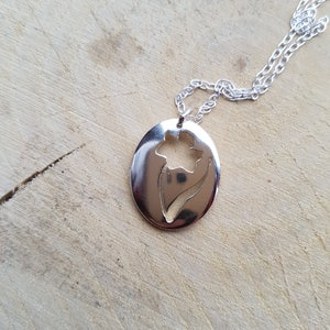 Silver Daffodils Necklace Pendant, Flower jewellery