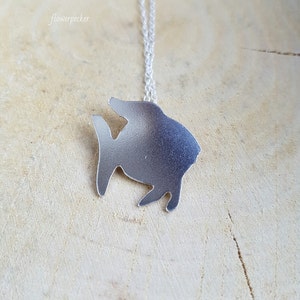 Sterling Silver Fish Pendant Necklace: Handmade Minimalist Jewelry