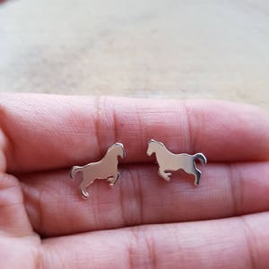 Sterling Silver Horse Stud Earrings: Equestrian Jewelry