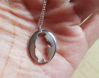 Sterling silver polar bear necklace