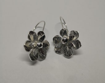 Dangle flower earrings sterling silver