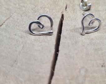 Sterling Silver OPEN HEART Earrings-sterling Silver HEART Stud