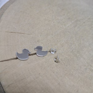 Duck Earrings, Silver Earrings, Stud Earrings, Sterling Silver Earrings, Gift for Her, Valentines Gift, Duck Jewellery, Stud Silver Earrings
