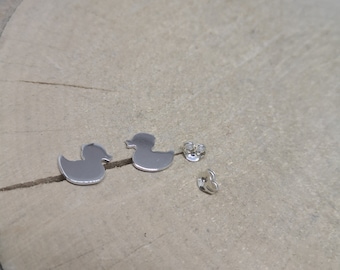 Duck Earrings, Silver Earrings, Stud Earrings, Sterling Silver Earrings, Gift for Her, Valentines Gift, Duck Jewellery, Stud Silver Earrings
