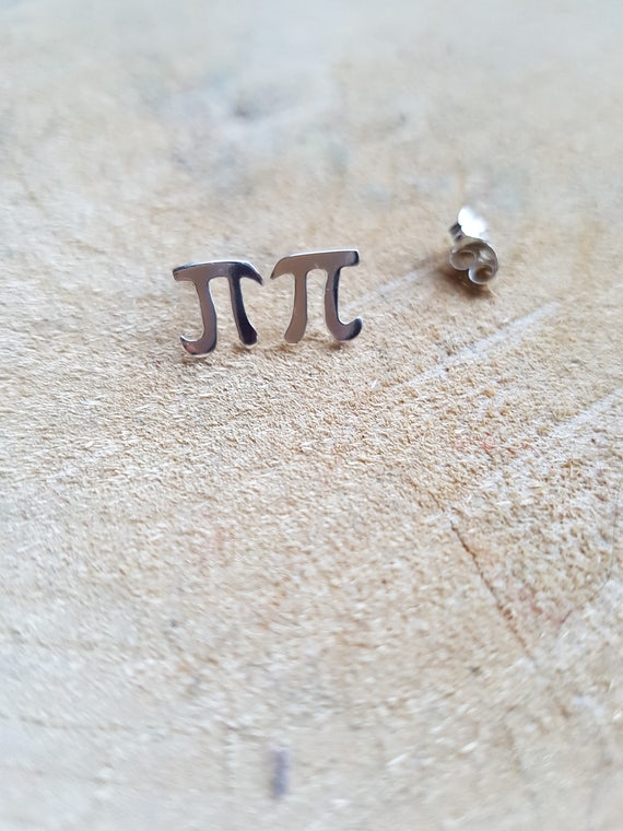 Pi Earrings Sterling Silver Pi Stud Earrings Math Jewellery Pi Etsy Ireland...