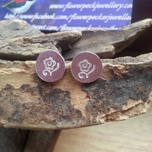 Handmade Cherry Blossom Sterling Silver Stud Earrings