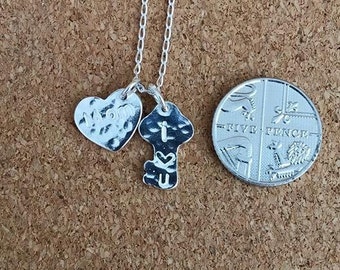 Mutter Halskette, Herz Halskette, Schlüssel Anhänger, Muttertagsgeschenk, Personalisierte Silber Halskette, Sterling Silber Halskette, Geschenk für sie